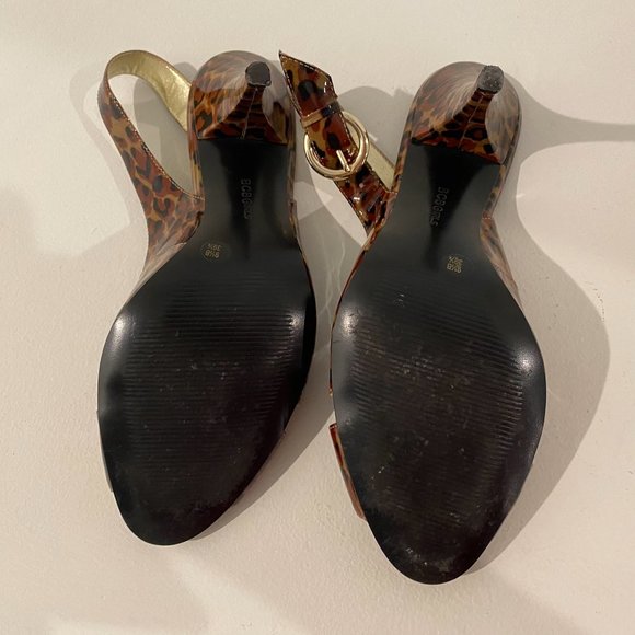 🎉Host Pick 🎉 BCBGirls Leopard Print Peep Toe Stiletto Heeled Sandal Size 9.5 - Picture 7 of 11